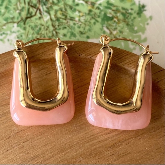 Anthropologie Casa Clara Andy Earrings Sweet Pink Gold Earrings - Picture 6 of 11
